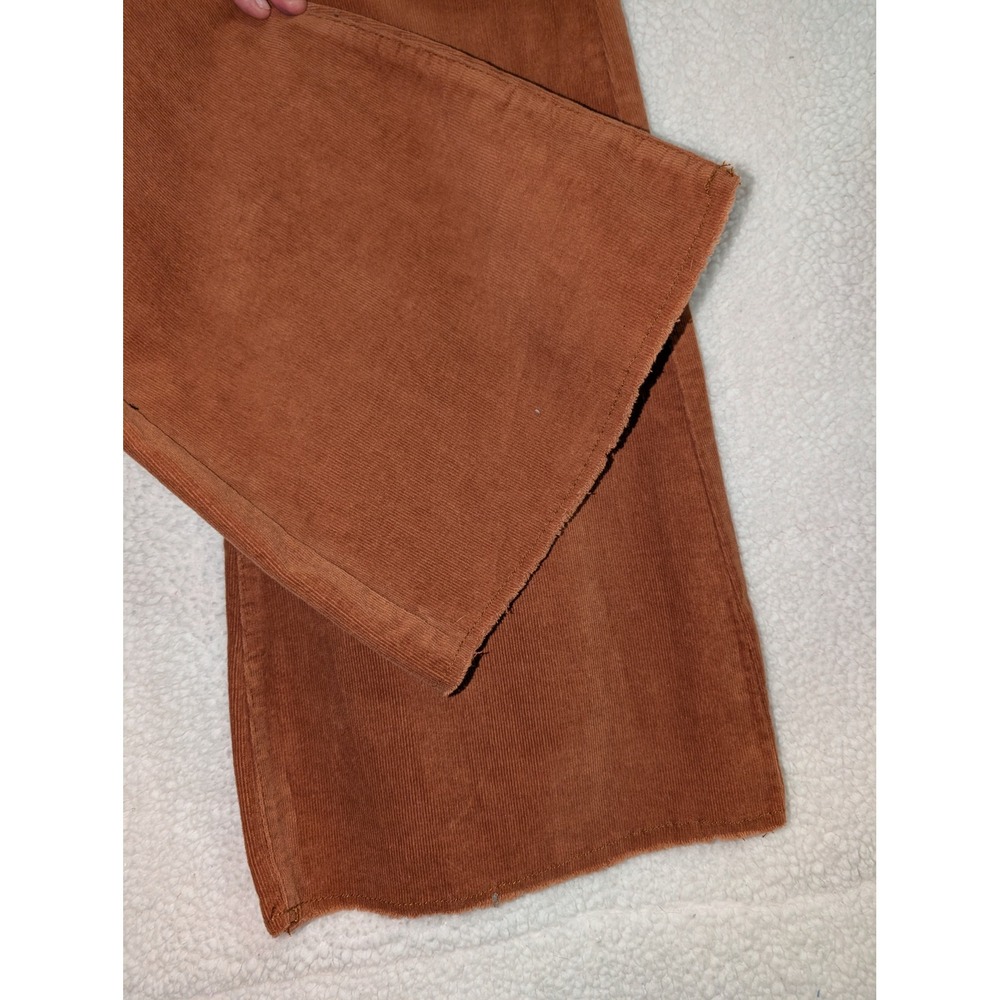 Jelly Jeans Flare Pants Women Size 11 Burnt Orange New Corduroy Raw Hem Retro - Picture 2 of 8